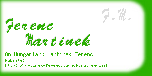 ferenc martinek business card